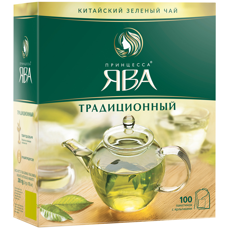 Чай 100пак Принцесса Ява зеленый.