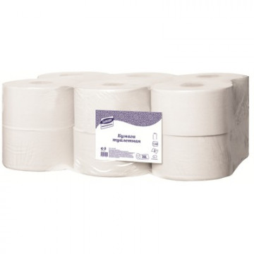 Туалетная бумага для диспенсера 200м Luscan Professional 1-сл белая 12рул/уп