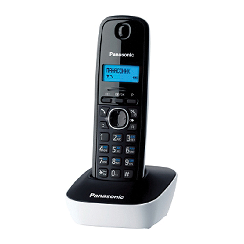 Аппарат телефонный Panasonic KX-TG1611RUW беспроводной монохромный дисплей АОН 50 черный/белый