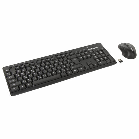 Клавиатура Sonnen K-648 117 клавиш + мышь 4 кнопки 1600dpi черный