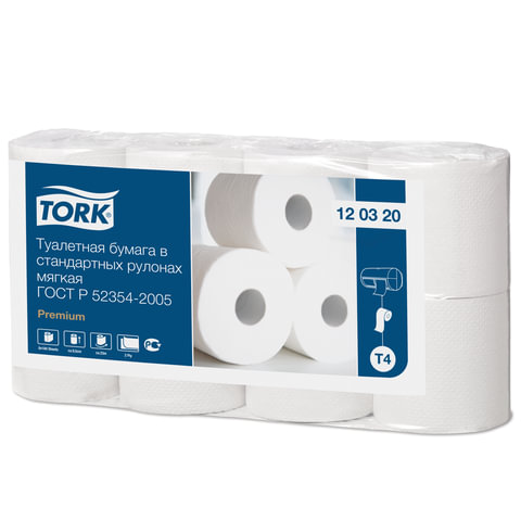 Туалетная бумага 08шт Tork Premium Т4 23м 2-сл втулка 