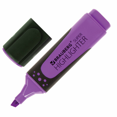 Маркер текстовый 1-5мм Brauberg фиолетовый прорезиненный корпус