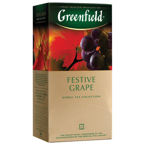 Чай 25пак Greenfield Festive Grape фруктовый Праздничный виноград в конвер
