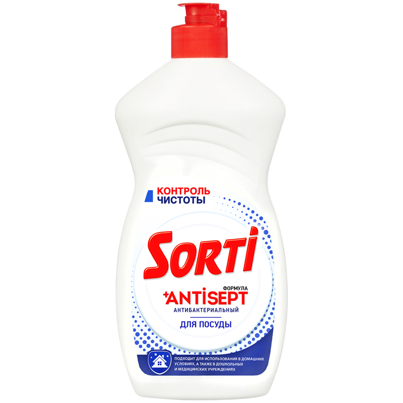 Средство для мытья посуды 450мл Sorti Контроль чистоты антибактериальное