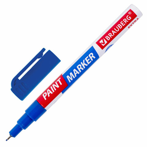 Маркер-краска лаковый 1мм синий Усиленная нитро основа Extra paint marker Brauberg