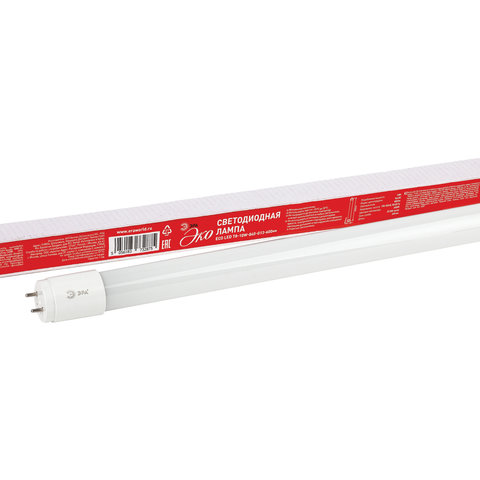 Лампа-трубка светодиодная Эра Эко 10Вт 25000ч 600мм нейтральный белый ECO LED T8-10W-840-G13