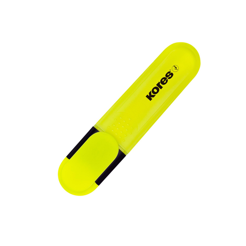 Маркер текстовый 0,5-5мм желтый Kores Bright Liner Plus