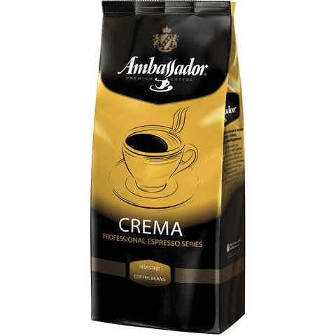 Кофе зерно 1кг Ambassador (Амбасадор) Crema вакуумная упаковка 