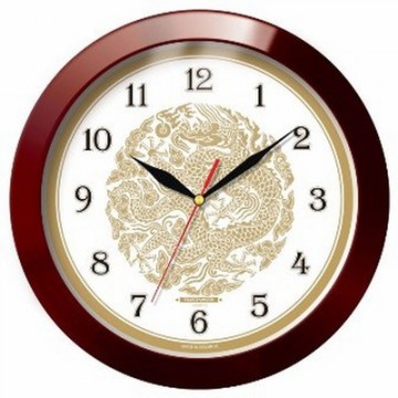 Часы настенные Troyka круг коричневая рамка