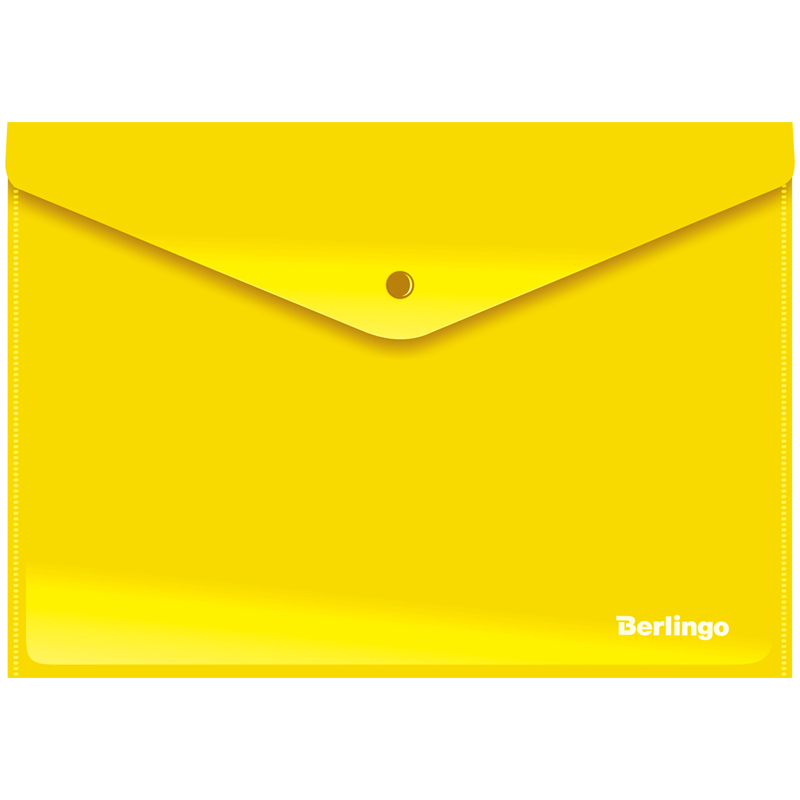 Конверт на кнопке А4 Berlingo 180мкм непрозрачная желтая/10   AKk_04405