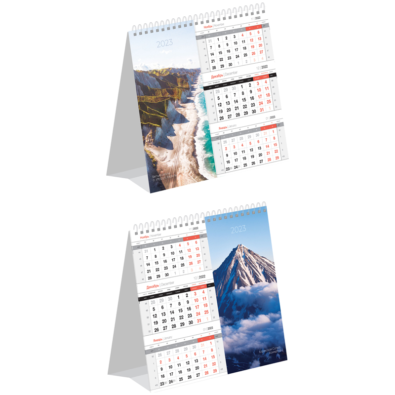 Календарь-домик настольный 2023г OfficeSpace Mono Premium. Wild places