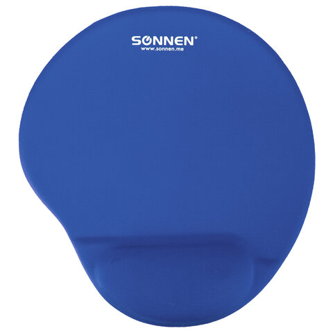Коврик для мыши с подушкой под запястье Sonnen полиуретан лайкра 250х220х20мм синий 513300