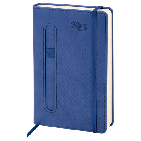 Ежедневник датированный 2023 А5 138x213мм Brauberg Optimal синий