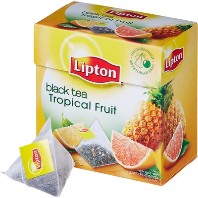 Чай 20пак Lipton Tropical Fruit черный пирамид.