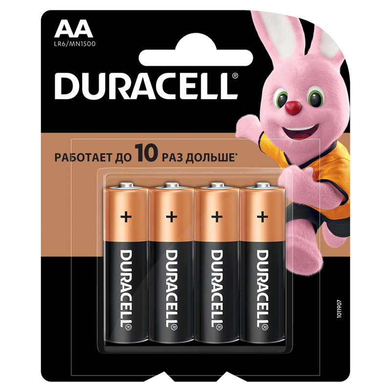 Батарейка LR06 АА (пальчиковая) Duracell Basic алкалиновая 4шт/уп