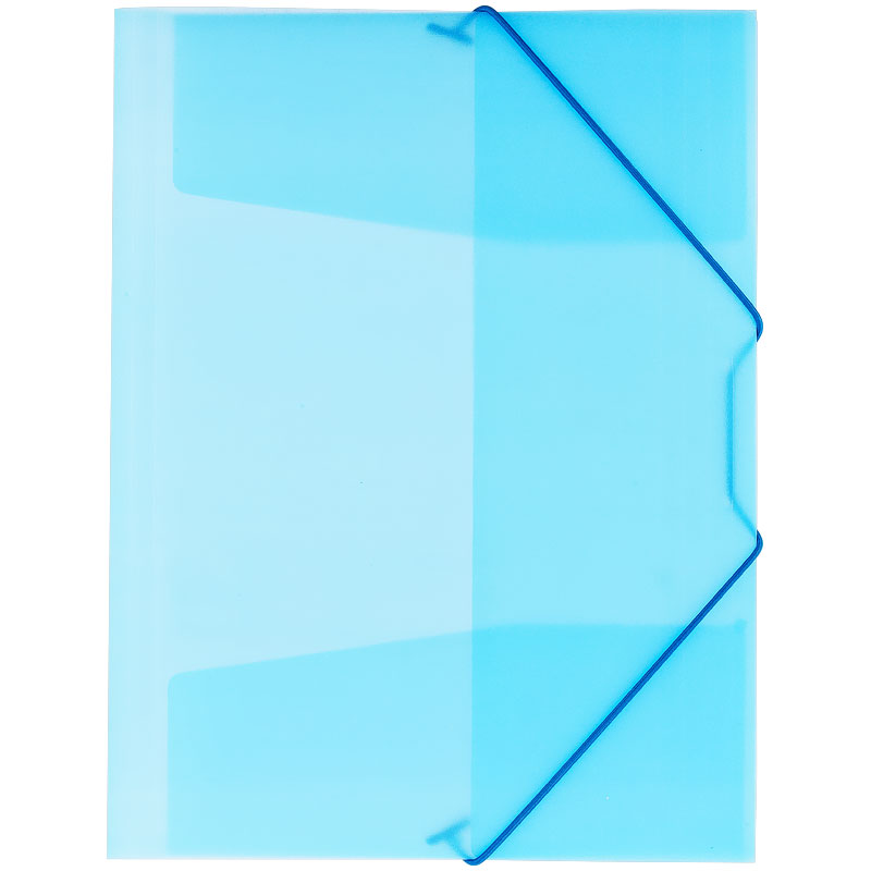 Папка на резинке А4 400мкм пластик синяя полупрозрачная OfficeSpace