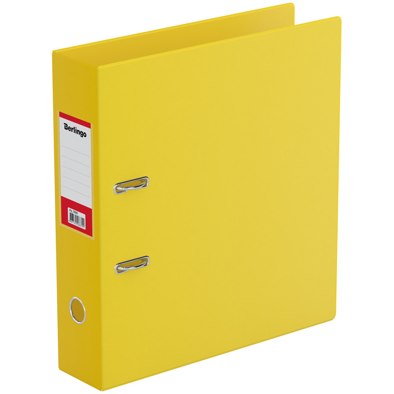 Папка с арочным механизмом (регистратор) 70мм Berlingo ПВХ с карманом на корешке желтая