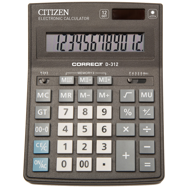 Калькулятор 12 разр Citizen Business Line CDB (большой) 157х200х35мм черный