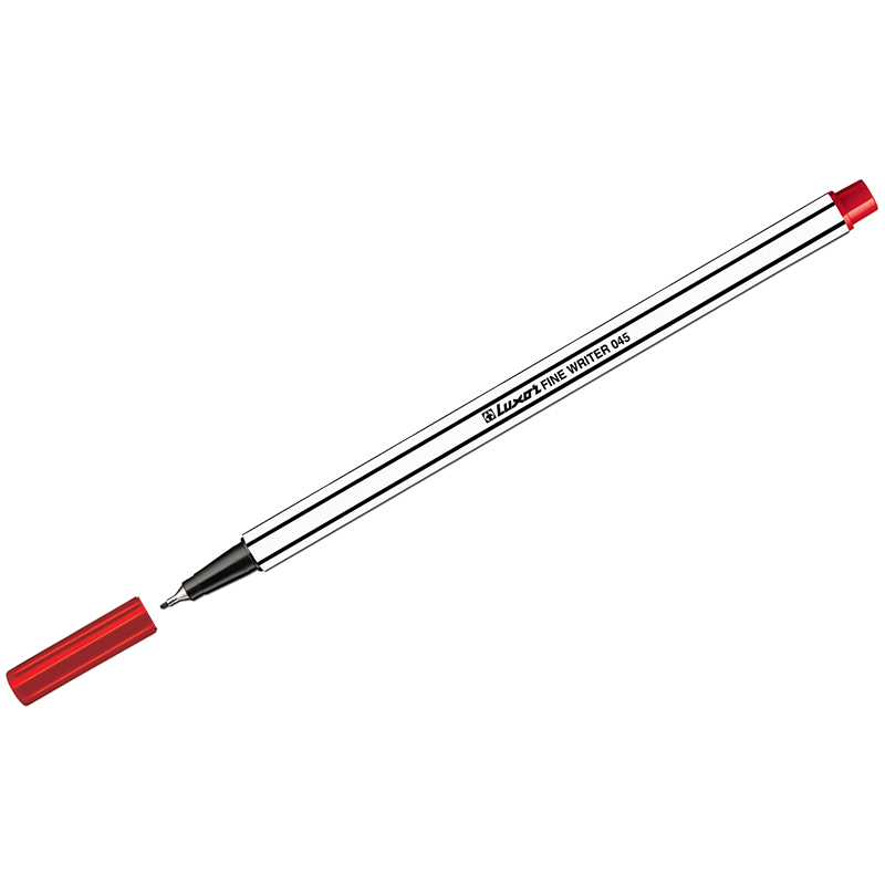 Ручка капиллярная (линер) 0,8мм Luxor Fine Writer 045 кирпично красная 7132
