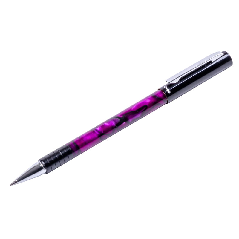 Ручка шариковая синяя Berlingo Fantasy фиолетовый акрил 0,7мм подарочная упаковка/24   CPs_70504