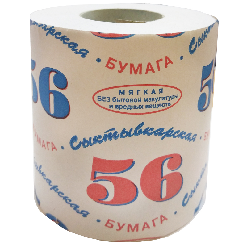 Туалетная бумага втулка 40м Сыктывкарская 56 1сл белая 