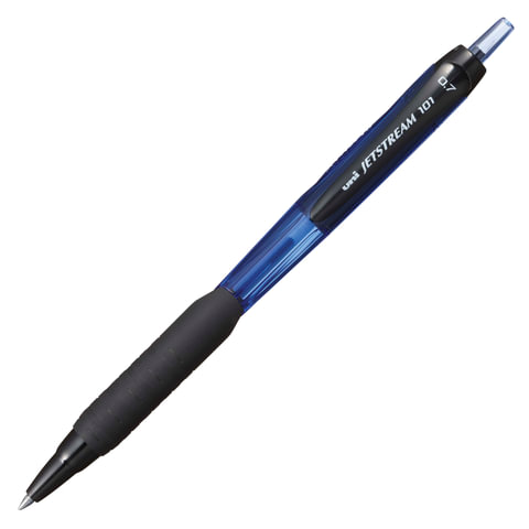 Ручка шариковая масляная автоматическая  0,7мм синяя с грипом UNI JetStream