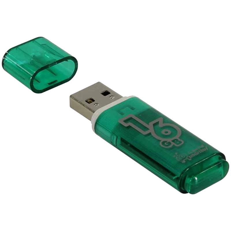 Флеш диск 16GB Smart Buy Glossy USB 2.0 Flash Drive зеленый