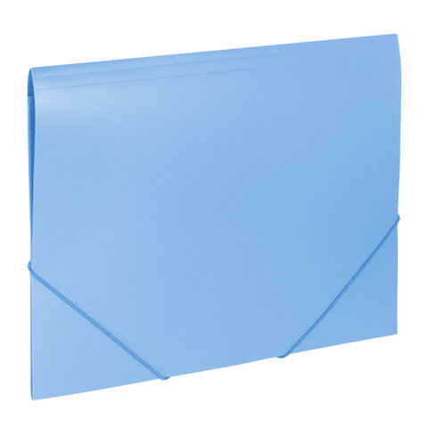 Папка на резинках Brauberg Office голубая до 300 листов 500мкм