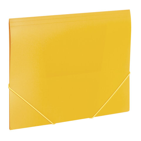 Папка на резинках Brauberg Office желтая до 300 листов 500мкм 