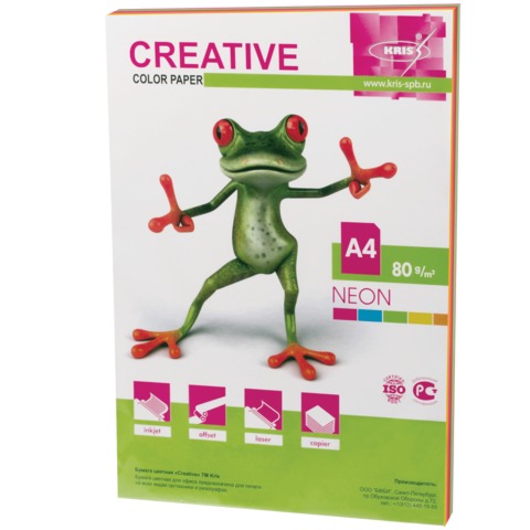 Бумага для принтера А4 Creative color 80г/м2 50л 5цвх10л микс неон 