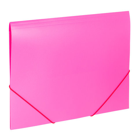 Папка на резинках Brauberg Office розовая до 300 листов 500мкм 