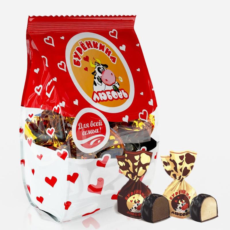 Конфеты шоколадные Буренка любовь микс 200г