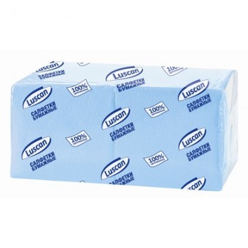 Салфетки бумажные 400л пастель голубые Luscan Profi Pack 1-сл.24х24/10