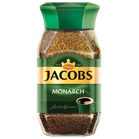 Кофе растворимый 190гр Jacobs Monarch сублимированный стеклянная банка