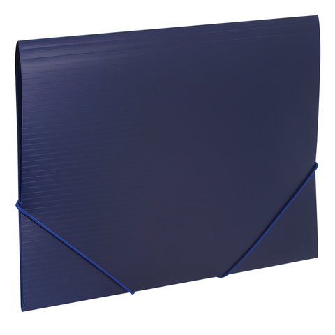 Папка на резинках синяя до 300 листов 0,5мм бизнес-класс Brauberg Contract