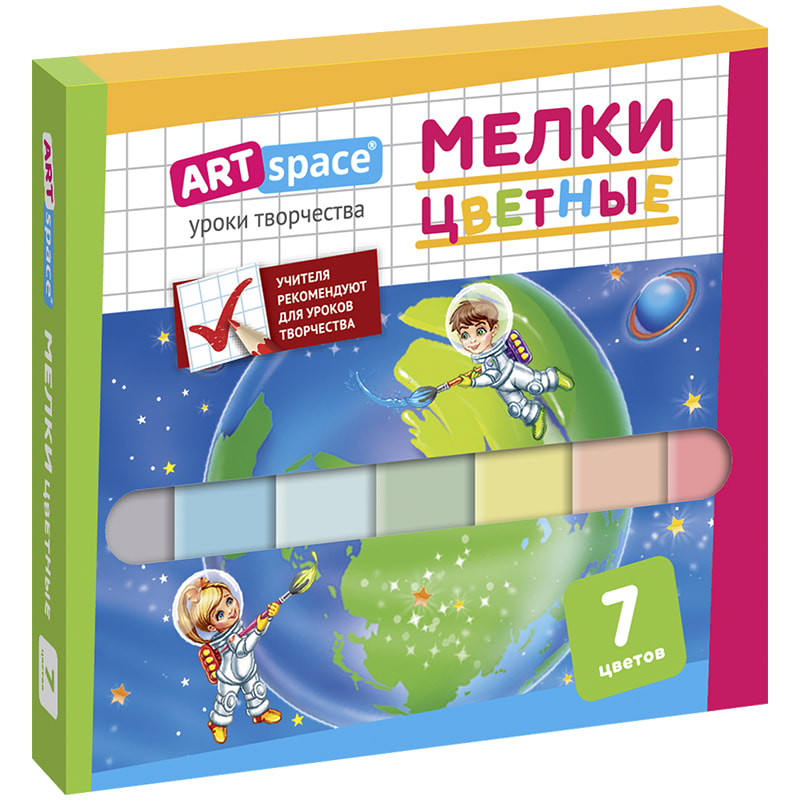 Мел цветной ArtSpace картон 7цв   182719