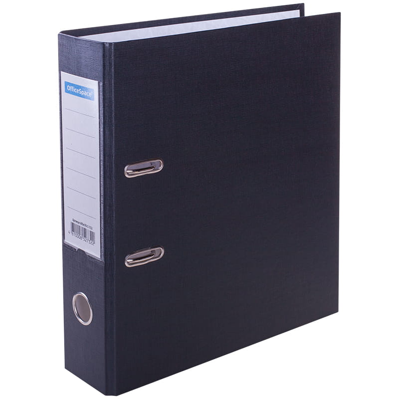 Папка с арочным механизмом (регистратор) 70мм OfficeSpace черный б/в+карман  AFbv70-5-732 / 2521016