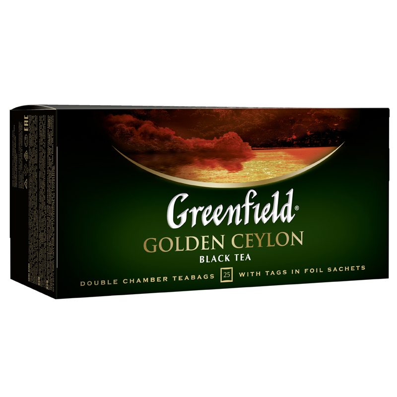 Чай черный 25 фольг пакетиков по 2г Greenfield Golden Ceylon 