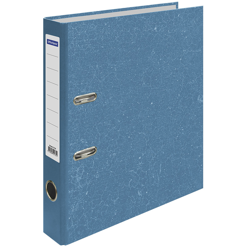 Папка с арочным механизмом (регистратор) 50мм OfficeSpace мрамор синяя    242570
