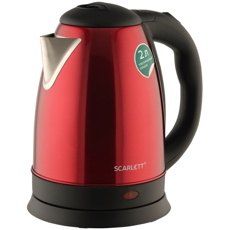 Чайник Scarlett SC-EK21S76, 2л, 1800Вт, электрический нержавеющая сталь, красный
