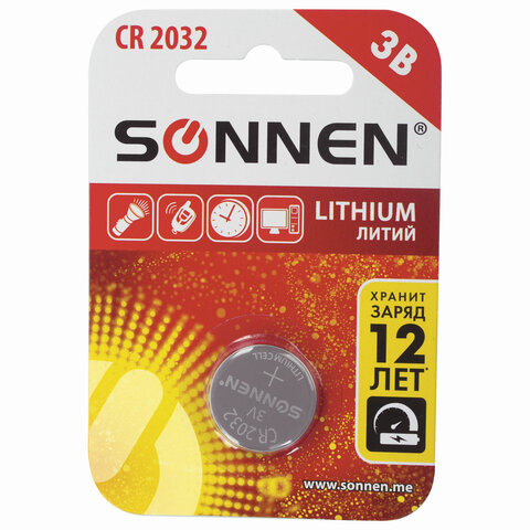 Батарейка CR2032 Sonnen Lithium литиевая/1шт