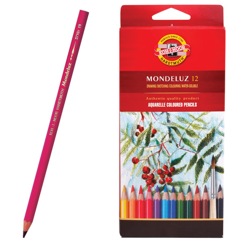 Карандаши цветные 12цв Koh-I-Noor Mondeluz акварельные 3,8 мм заточенные