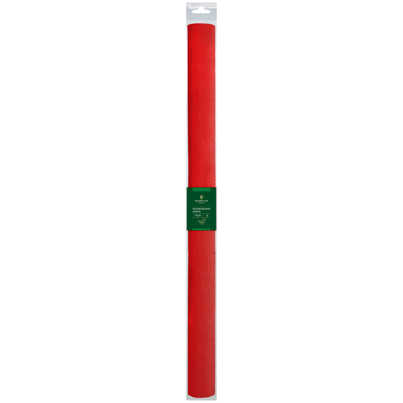 Бумага крепированная Greenwich Line, 50*250см, 32г/м2, красная, в рулоне, пакет с европодвесом
