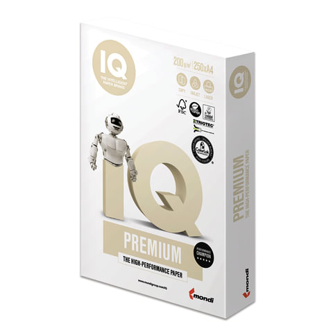 Бумага для принтера А4 IQ Premium 200гр 250л 170%