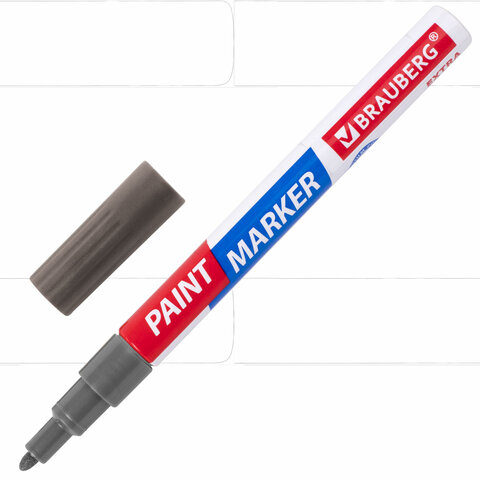 Маркер-краска лаковый 2мм Brauberg Extra paint marker серебряный улучшенная нитро основа
