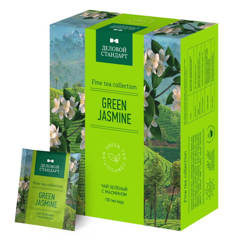 Чай 100пак Деловой Стандарт Green jasmine зеленый 