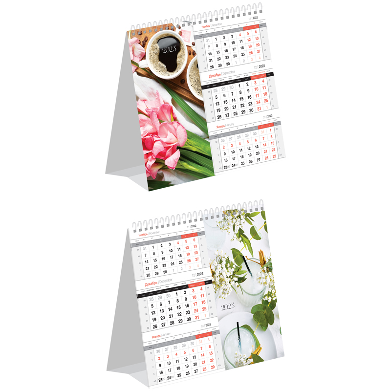 Календарь-домик настольный 2023г OfficeSpace Mono Premium Colors of summer