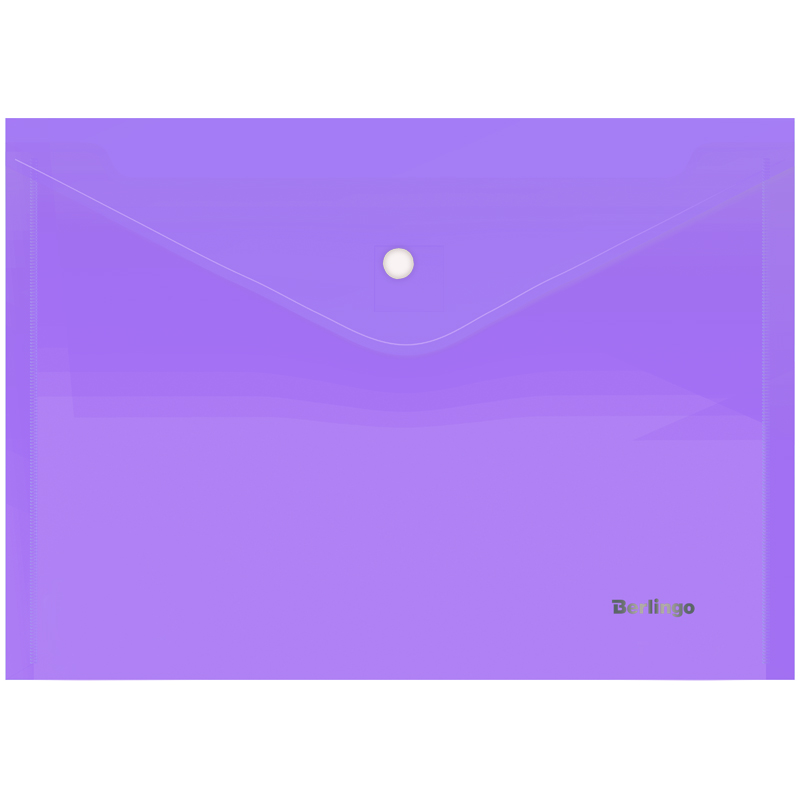 Конверт на кнопке А4 Berlingo Starlight 180мкм прозрачный фиолетовый