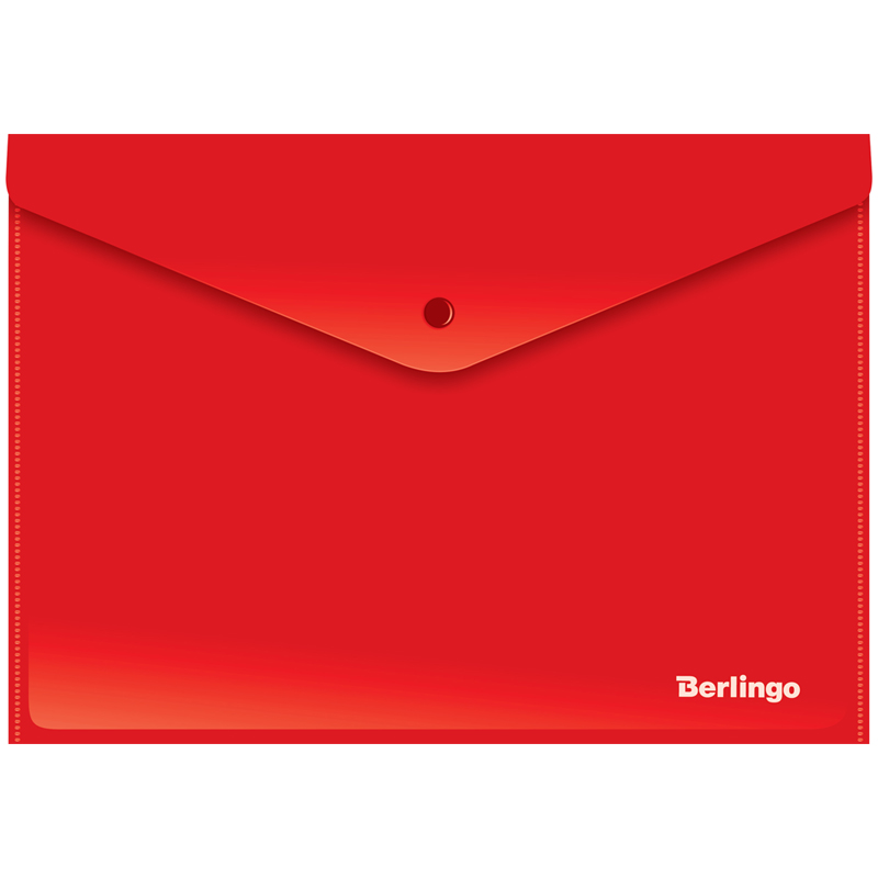 Конверт на кнопке А4 Berlingo 180мкм непрозрачный красный