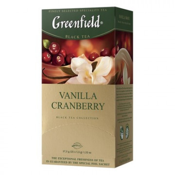 Чай 25пак Greenfield Vanilla Cranberry черный фольгированный/10